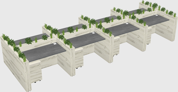 Rectangular shared desk