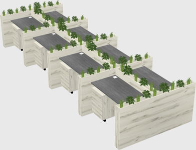 Rectangular shared desk