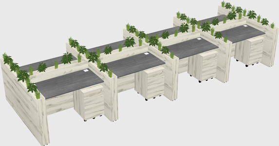 Rectangular shared desk