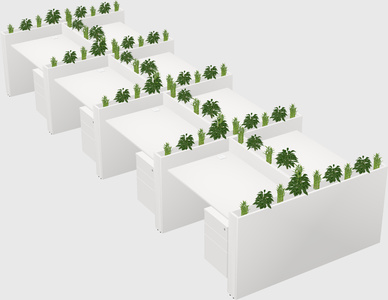 Rectangular shared desk