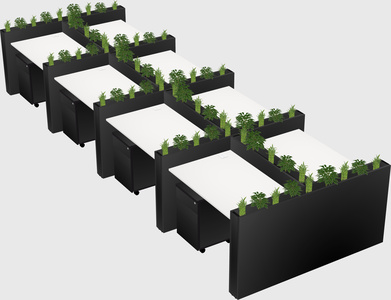 Rectangular shared desk