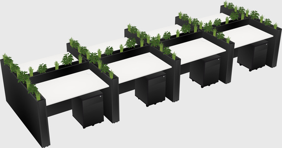 Rectangular shared desk