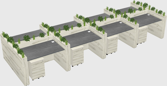 Rectangular shared desk