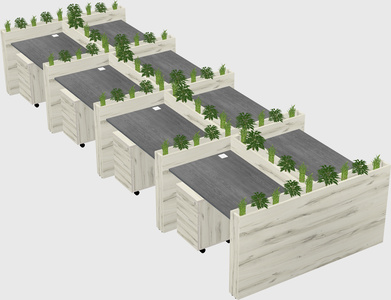 Rectangular shared desk