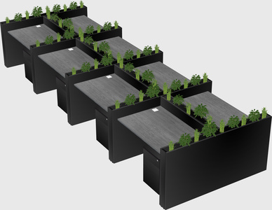 Rectangular shared desk