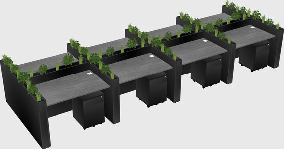 Rectangular shared desk