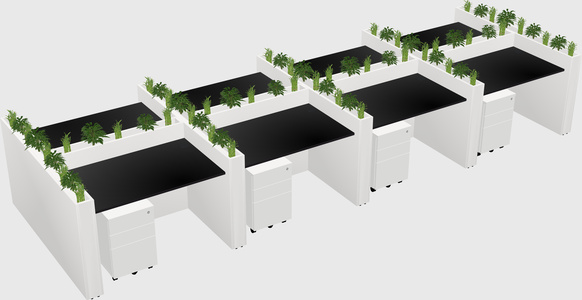 Rectangular shared desk