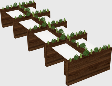 Rectangular shared desk