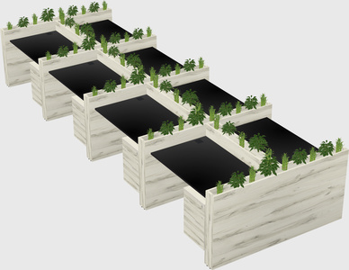 Rectangular shared desk