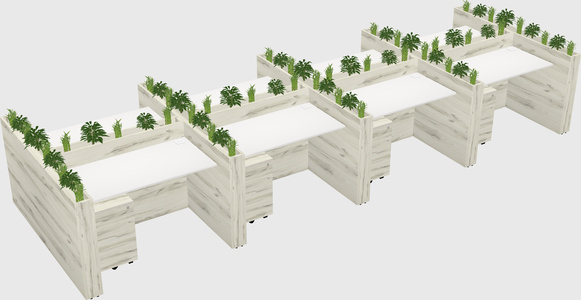Rectangular shared desk