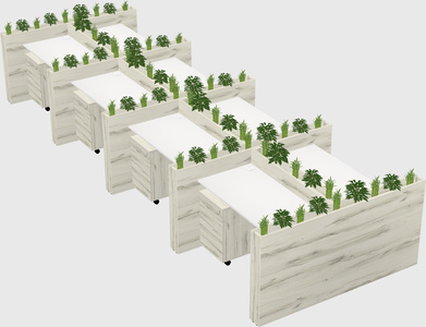 Rectangular shared desk