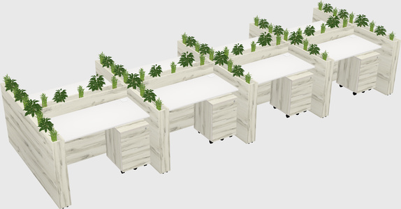 Rectangular shared desk