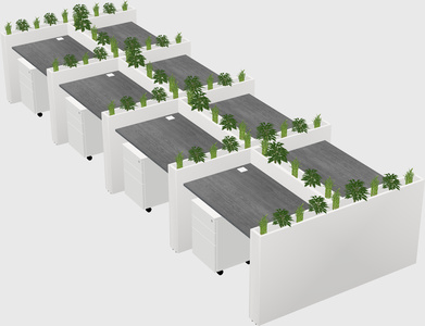 Rectangular shared desk