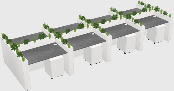 Rectangular shared desk