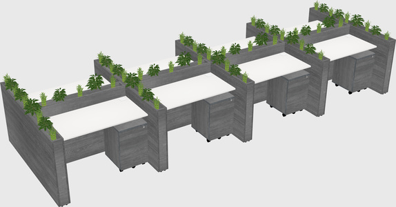 Rectangular shared desk