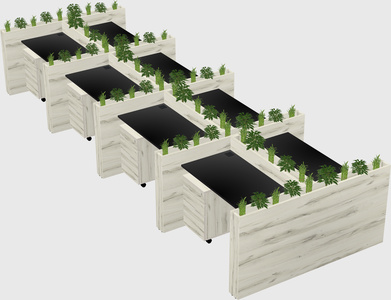 Rectangular shared desk