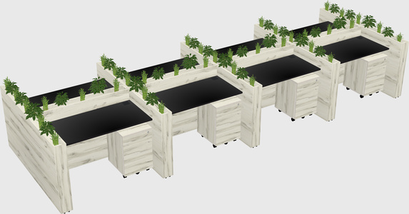 Rectangular shared desk