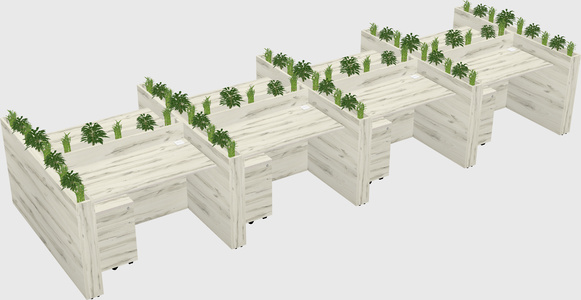 Rectangular shared desk