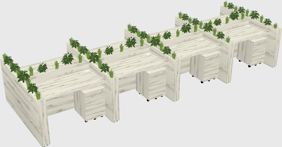 Rectangular shared desk