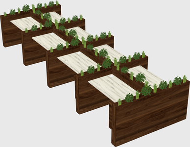 Rectangular shared desk