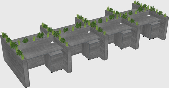 Rectangular shared desk
