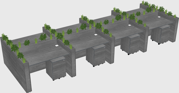 Rectangular shared desk