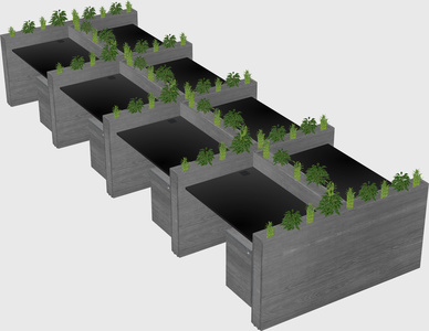 Rectangular shared desk