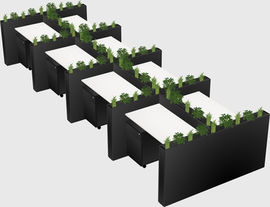 Rectangular shared desk