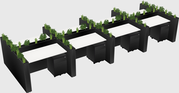 Rectangular shared desk