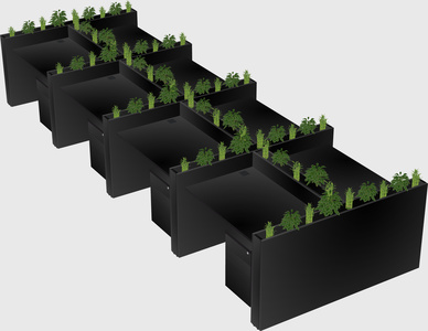 Rectangular shared desk