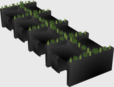 Rectangular shared desk