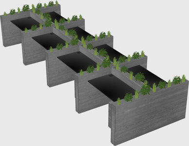 Rectangular shared desk