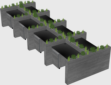 Rectangular shared desk