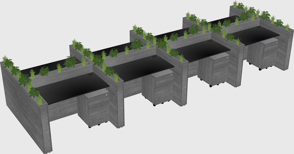 Rectangular shared desk
