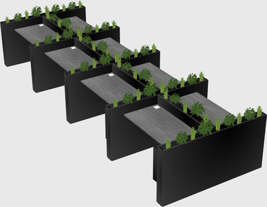 Rectangular shared desk