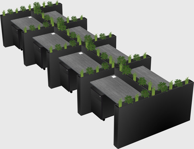 Rectangular shared desk