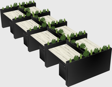 Rectangular shared desk