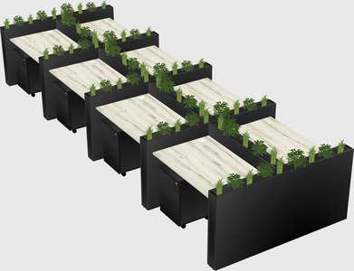 Rectangular shared desk