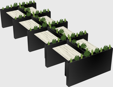 Rectangular shared desk