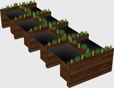 Rectangular shared desk