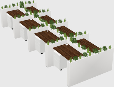 Rectangular shared desk