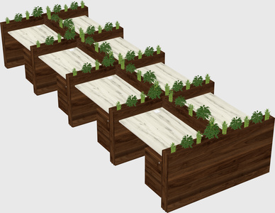 Rectangular shared desk