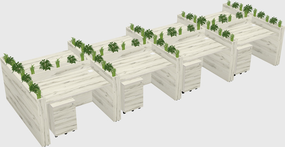 Rectangular shared desk