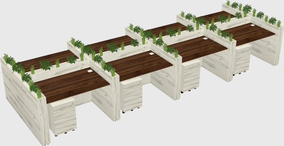 Rectangular shared desk
