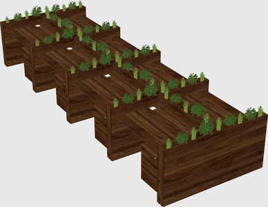 Rectangular shared desk