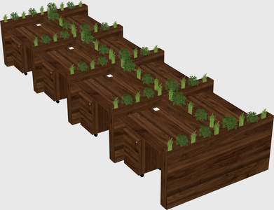 Rectangular shared desk