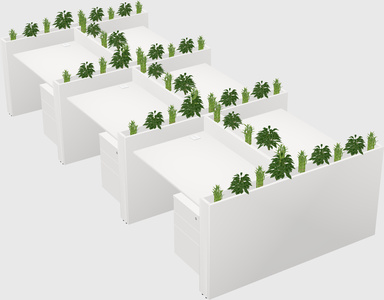 Rectangular shared desk