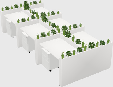 Rectangular shared desk