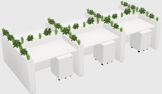 Rectangular shared desk