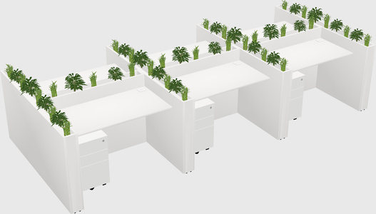 Rectangular shared desk